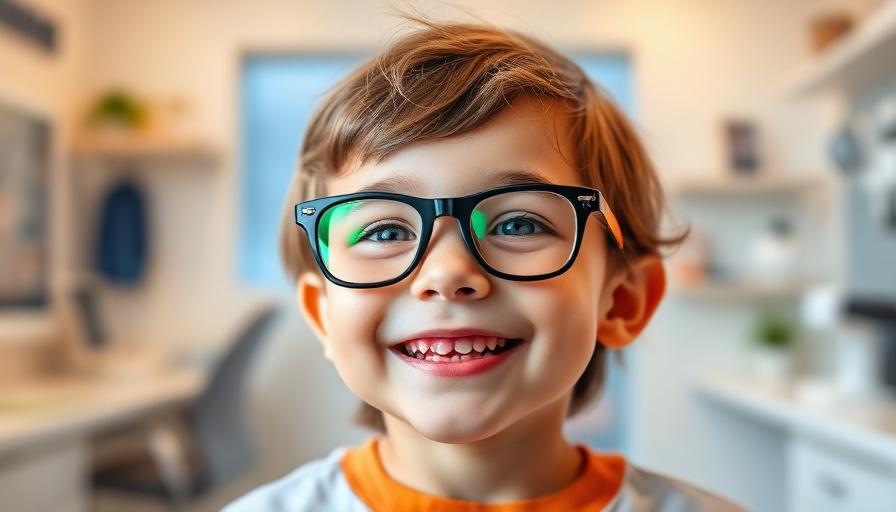 Optometrist examining a child's eyes during a myopia management evaluation at Riz Eye Care in Sugar Land